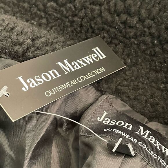 Jason Maxwell Oversized Black Faux Sherpa Teddy Coat Mid-Length M - Picture 8 of 10